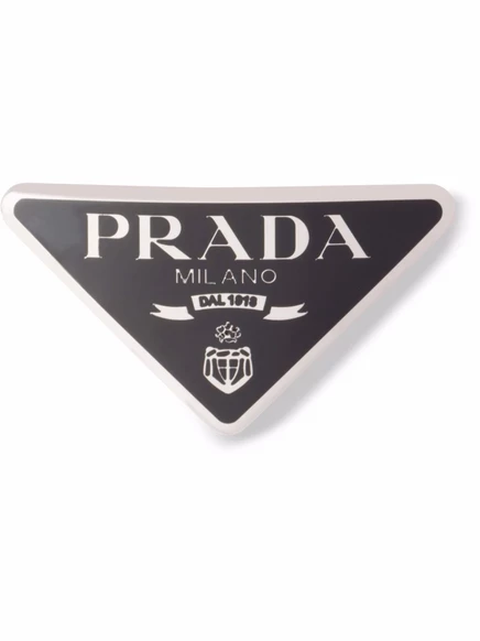 Заколка для волос с треугольным логотипом Prada black