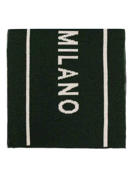 Шарф с логотипом Moschino Milano green