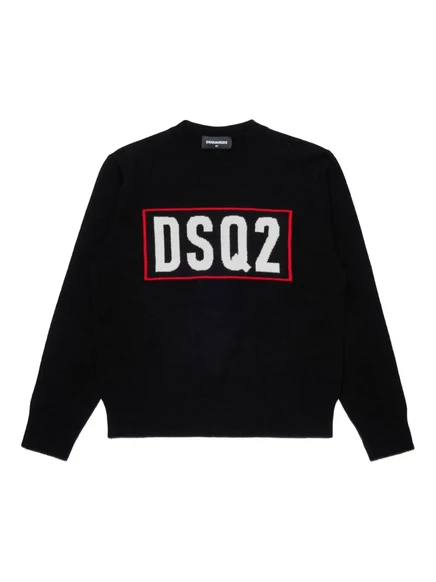 Джемпер для мальчиков DSQUARED2, шерстяной, черный