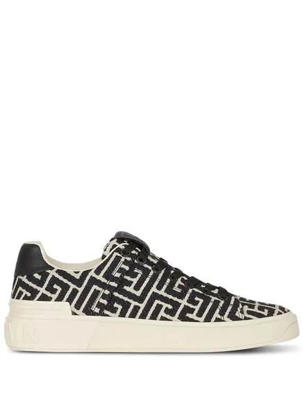 Кроссовки Balmain B-Court с монограммой white