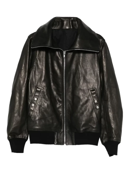 Женская кожаная куртка Rick Owens на молнии, черная