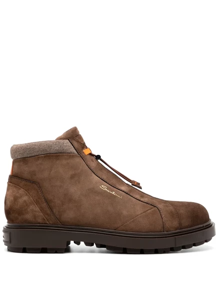 Мужские треккинговые ботинки Santoni замшевые, коричневые