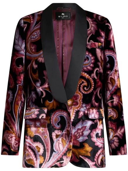 Женский бархатный жакет Etro, розовый