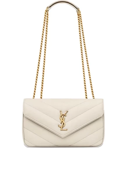 Женская сумка через плечо Saint Laurent Small Loulou, белая
