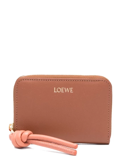 Бумажник на молнии с завязками от LOEWE brown