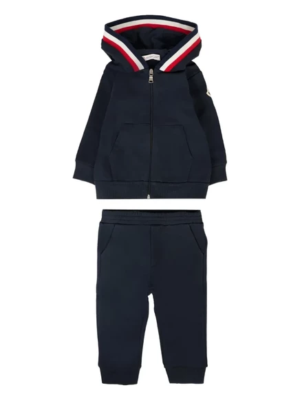 Детский спортивный костюм Moncler Enfant на молнии с капюшоном, синий