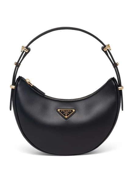 Кожаная сумка через плечо Prada Arqué black