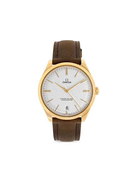Мужские часы Omega De Ville 40 мм из желтого золота, белые