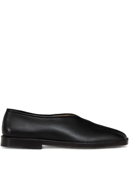 Мокасины LEMAIRE с квадратным носком и бахромой black