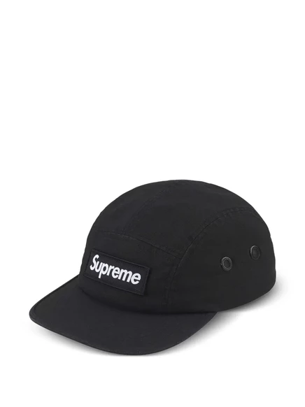 Мужская кепка Supreme camp с нашивкой-логотипом, черная