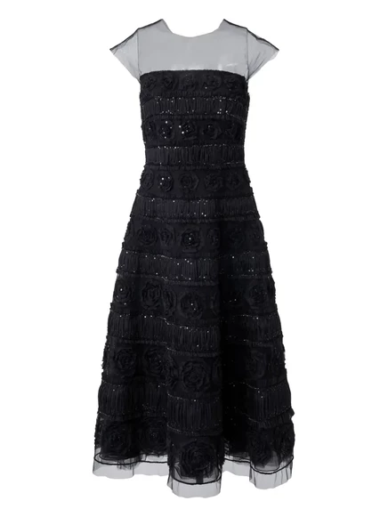 Платье миди Carolina Herrera с аппликацией black