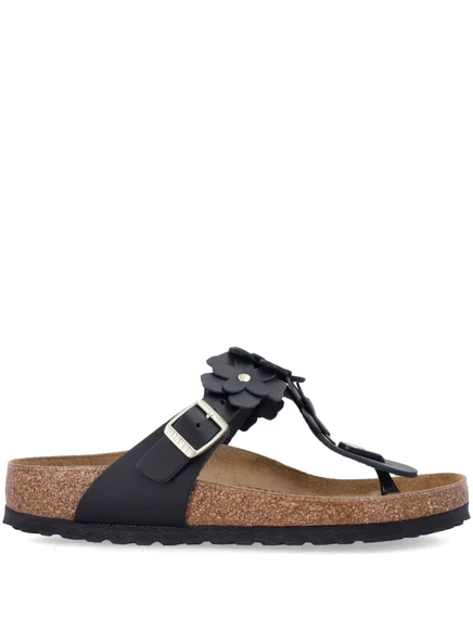 Женские сандалии Birkenstock Gizeh с цветами, черные