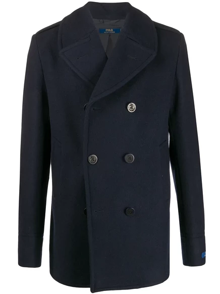 Двубортное пальто Polo Ralph Lauren blue