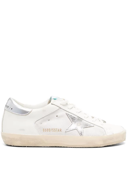 Кожаные кроссовки Golden Goose Super-Star из кожи золотого гуся white