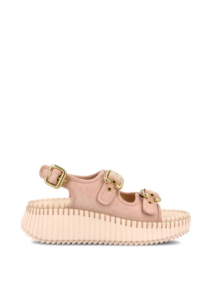 Женские босоножки Chloé на платформе, розовые