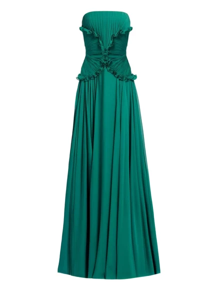 Шелковое макси-платье Elie Saab green