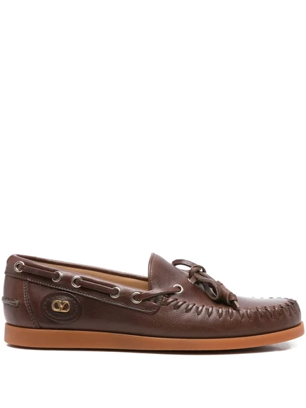 Женские лоферы Valentino Garavani Palm Avenue кожаные, коричневые