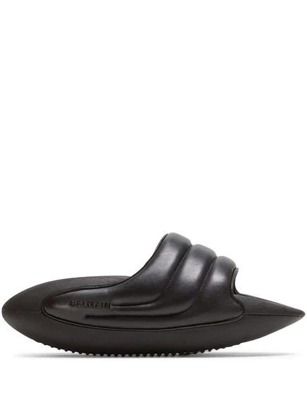 Мужские стеганые шлепанцы Balmain B-It-Puffy, черные