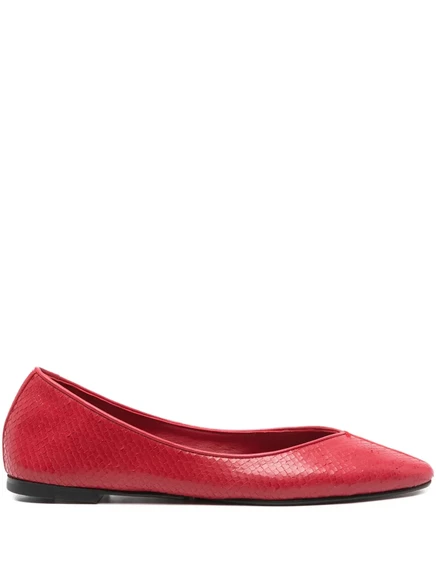 Балетки из змеиной кожи Jacquemus leather red