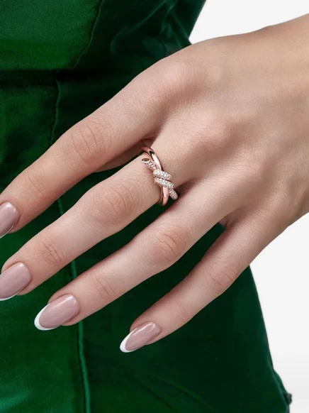 Женское кольцо Tiffany Knot 18K розовое золото, бриллианты