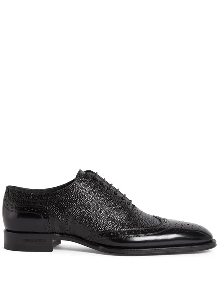 Кожаные туфли с перфорацией DSQUARED2 black