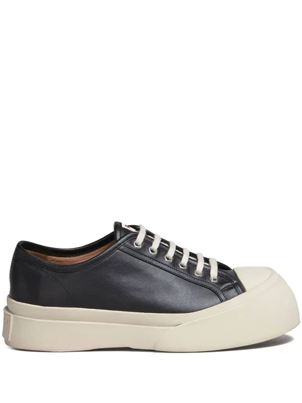 Кожаные кроссовки Marni Pablo на плоской подошве black