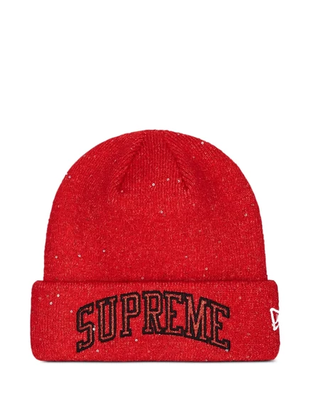 Унисекс шапка Supreme New Era Metallic Arc, бордовая