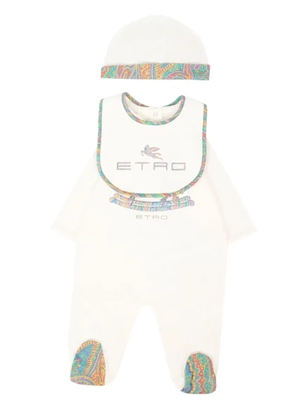 Комплект для мальчика Etro Kids Pegaso: боди с пейсли, белый