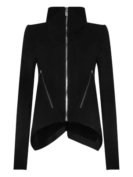 Куртка Rick Owens с высоким воротом и застежкой-молнией спереди black