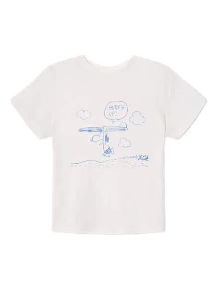 Женская футболка RedOne Snoopy Surfs Up с принтом, белая