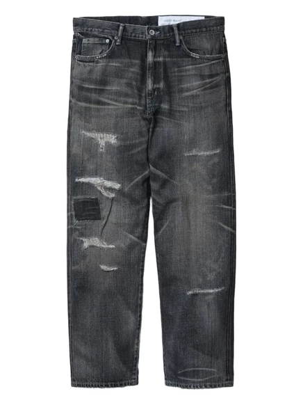 Мужские джинсы Neighborhood Savage Denim рваные, черные