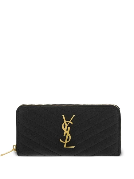 Женский кошелек Saint Laurent Cassandre на молнии, черный