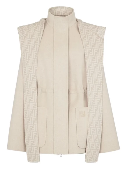 Жакет из полушерстяной ткани FENDI neutrals