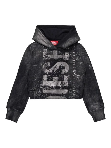 Детская худи Diesel Kids Slimp с капюшоном, черная