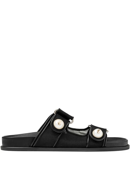 Женские сандалии Jimmy Choo Fayence с жемчугом, черные