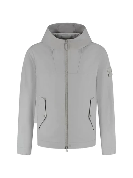 Мужская бомбер-куртка Stone Island с капюшоном, серая