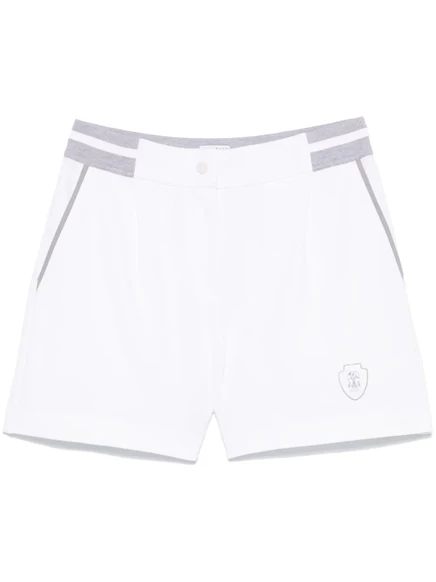Женские шорты Brunello Cucinelli с логотипом, белые