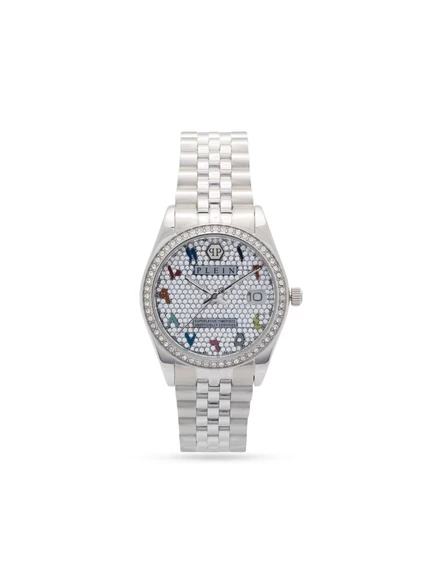 Женские часы Philipp Plein Date Superlative 34 мм, серебристые