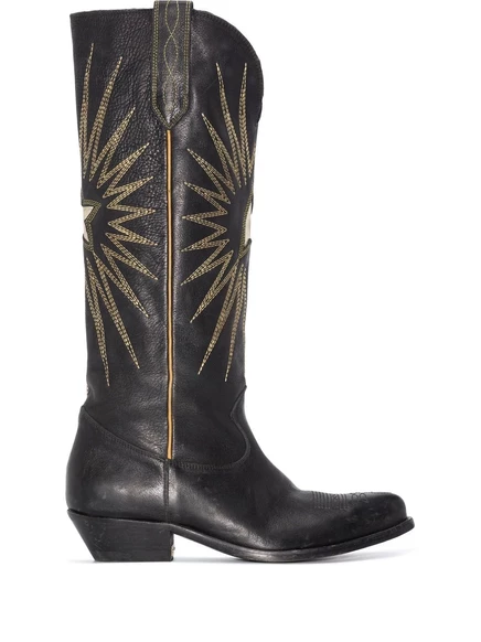 Женские ковбойские сапоги Golden Goose Wish Star, черные