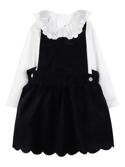 Детское платье с оборками и длинными рукавами Chloé Kids blue