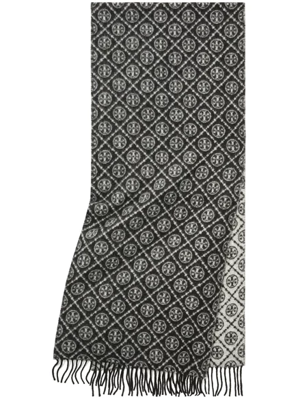 Шарф с монограммой Tory Burch T black