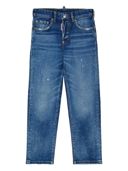 Джинсы для мальчиков DSQUARED2 Kids прямого кроя, индиго