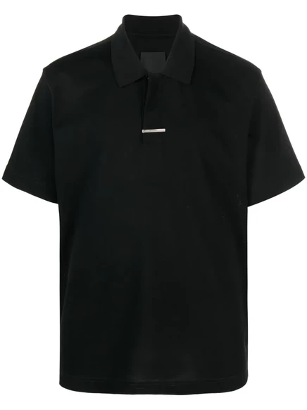 Мужское поло Givenchy с логотипной пластиной, черное