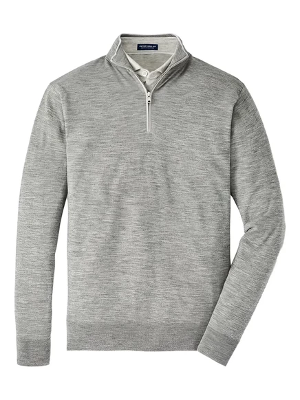 Свитер с застежкой-молнией наполовину от Peter Millar grey