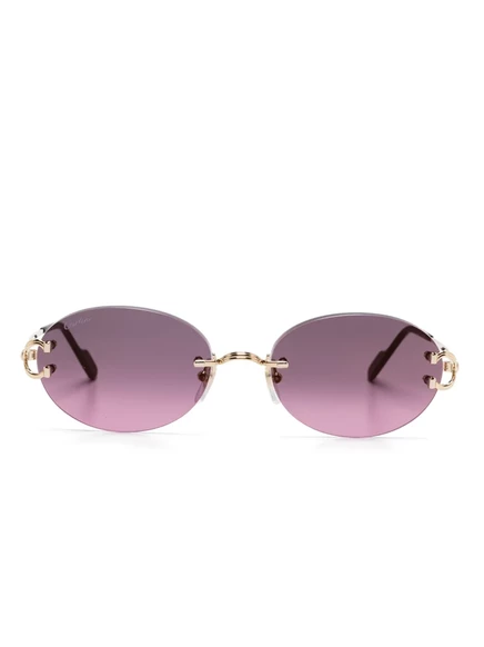 Унисекс солнцезащитные очки Cartier Eyewear овальные, золотистые
