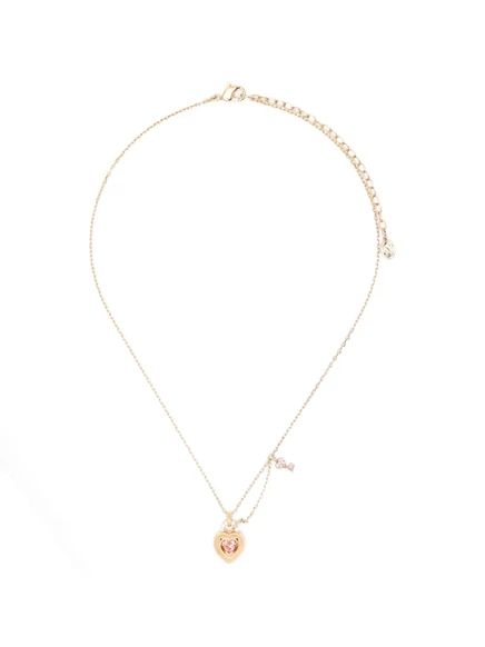 Женское ожерелье Swarovski с сердцем и ключом, золотистое