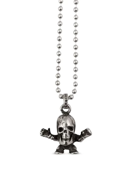 Мужское ожерелье Chrome Hearts Foti Harris с подвеской-черепом, серебристое