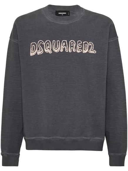 Мужской свитшот DSquared2 с принтом логотипа, черный