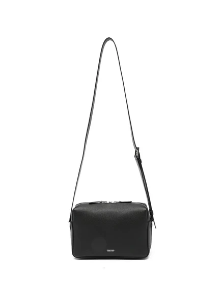 Мужская сумка-мессенджер Tom Ford из зернистой кожи, черная