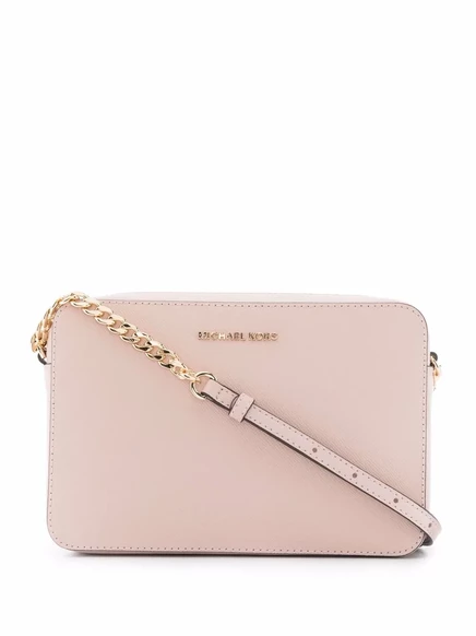 Большая кожаная сумка через плечо Michael Michael Kors из коллекции Jet Set pink
